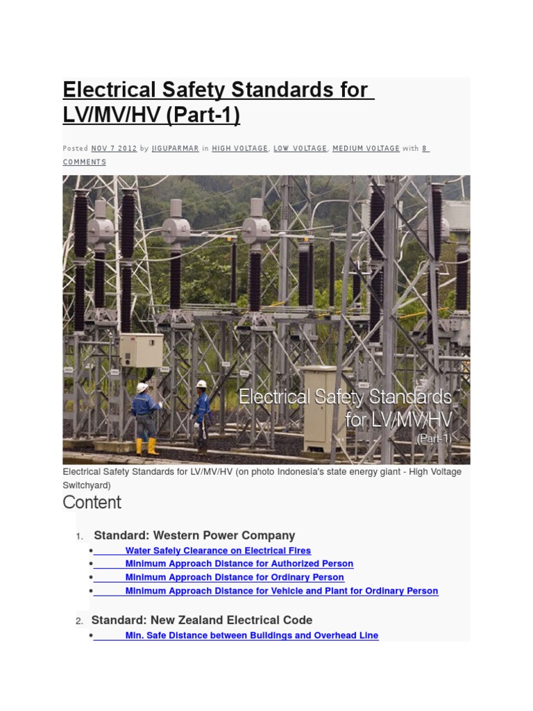 LV/MV/HV Electrical Safety Standards | PDF | High Voltage | Electric Power