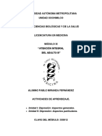 Actividades de Aprendizaje. (Unidad 1 y Unidad 2 Del Tema de Depresión).