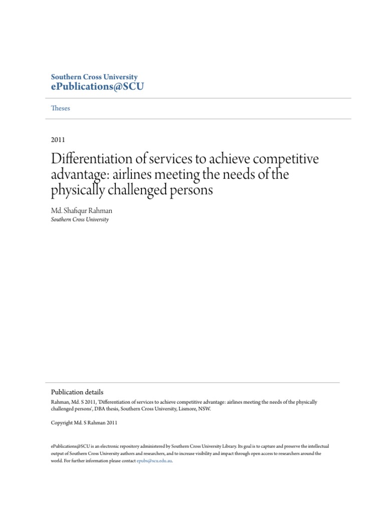Differentiation of Services To Achieve Competitive Advantage | PDF ...