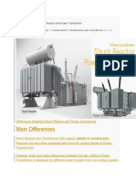 Main Differences: Differences Between Shunt Reactor and Power Transformer