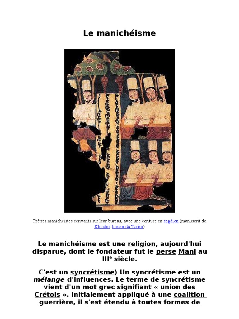 Le Manichéisme | PDF | Doctrines et croyances religieuses | Croyances ...