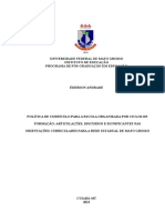 Política de Currículo para A Escola Organizada Por Ciclos de Formação: Articulações, Discursos e Significantes Nas Orientações Curriculares para A Rede Estadual de Mato Grosso