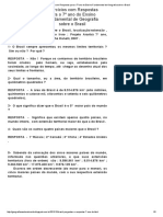 Exercícios Com Respostas para o 7º Ano Do Ensino Fundamental de Geografia Sobre o Brasil PDF