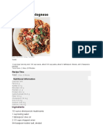 Mushroom Bolognese