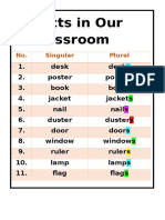 Objects in Our Classroom - Singular and Plural