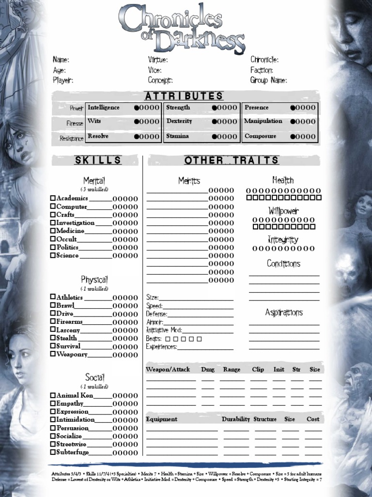 COFD Character Sheet Template | PDF