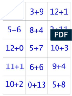 Addition Facts For 11 12 13