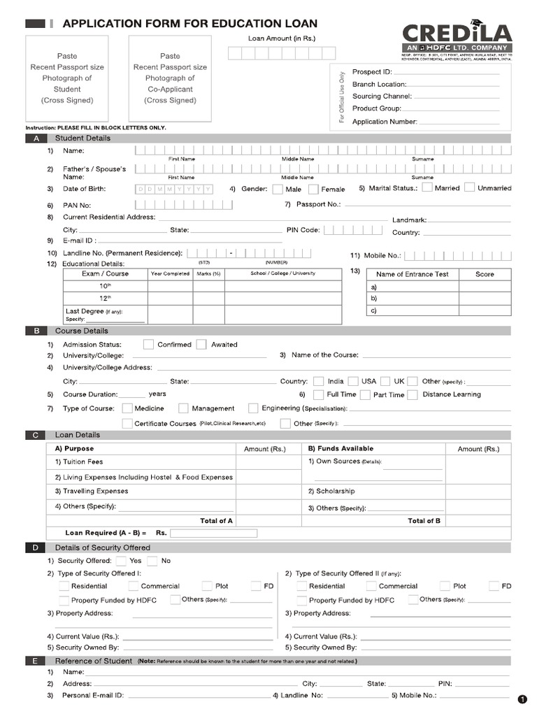 Application Form 1 | PDF
