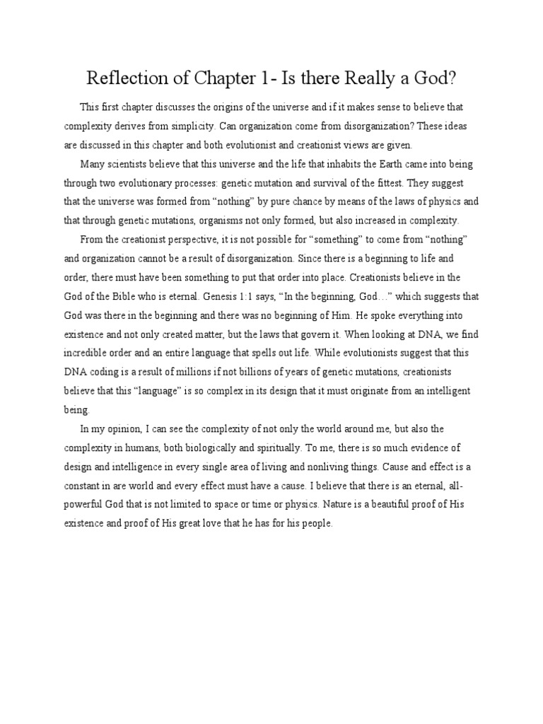 Reflection of Chapter 1 | PDF | Philosophy