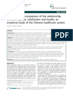 A Three-model Comparison of the Relationship Between Quality, Satisfaction and Loyalty an Empirical Study of the Chinese Healthcare System
