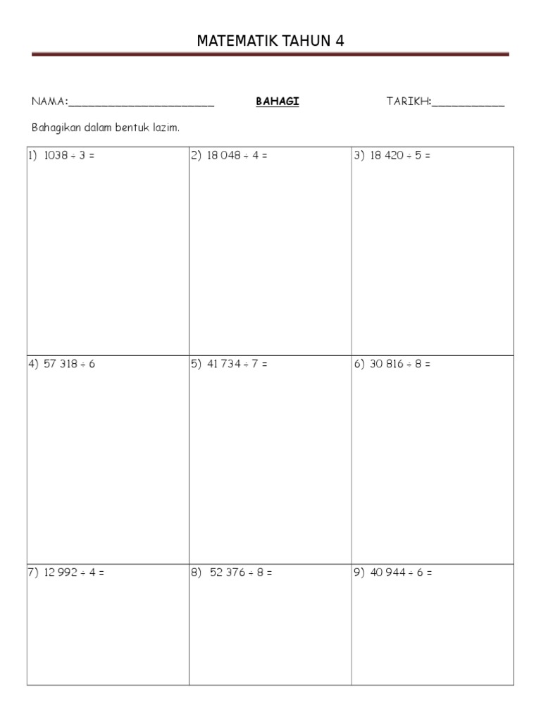 Soalan Bahagi Matematik Pdf