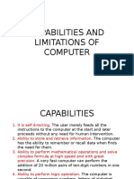 Capabilities and Limitations of Computer