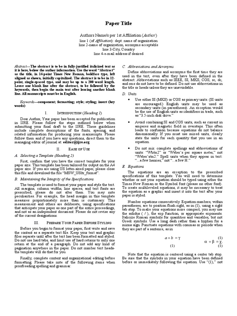IJRE Paper Template Citation Bracket