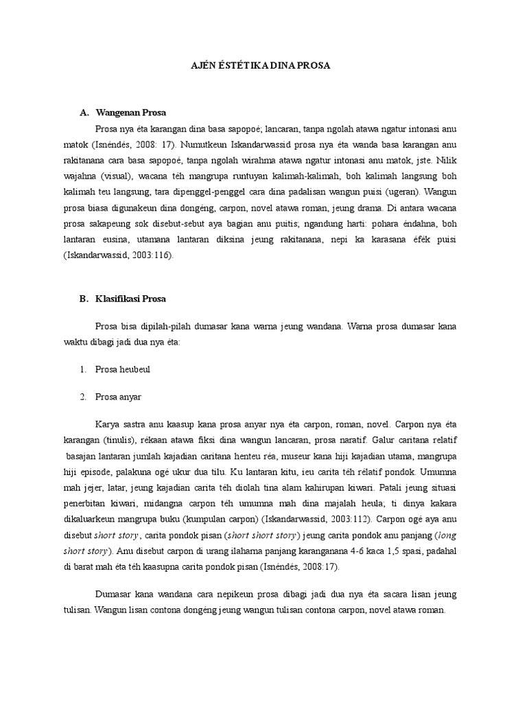 Ajen Estetika Dina Prosa