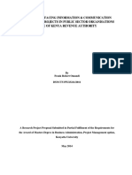 Challenges Facing Information and Communication Technology Projects in Public Sector Organisations A Case Study of Kenya Revenue Authority