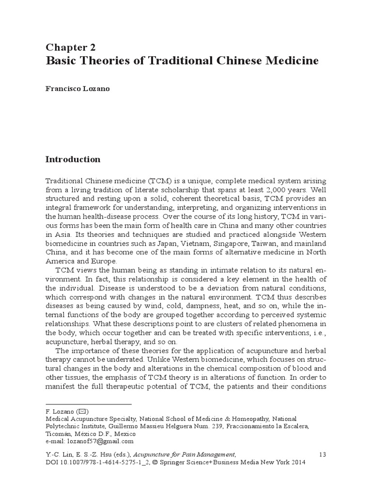 Basic Theories of Traditional Chinese Medicine - Francisco Lozano | PDF ...