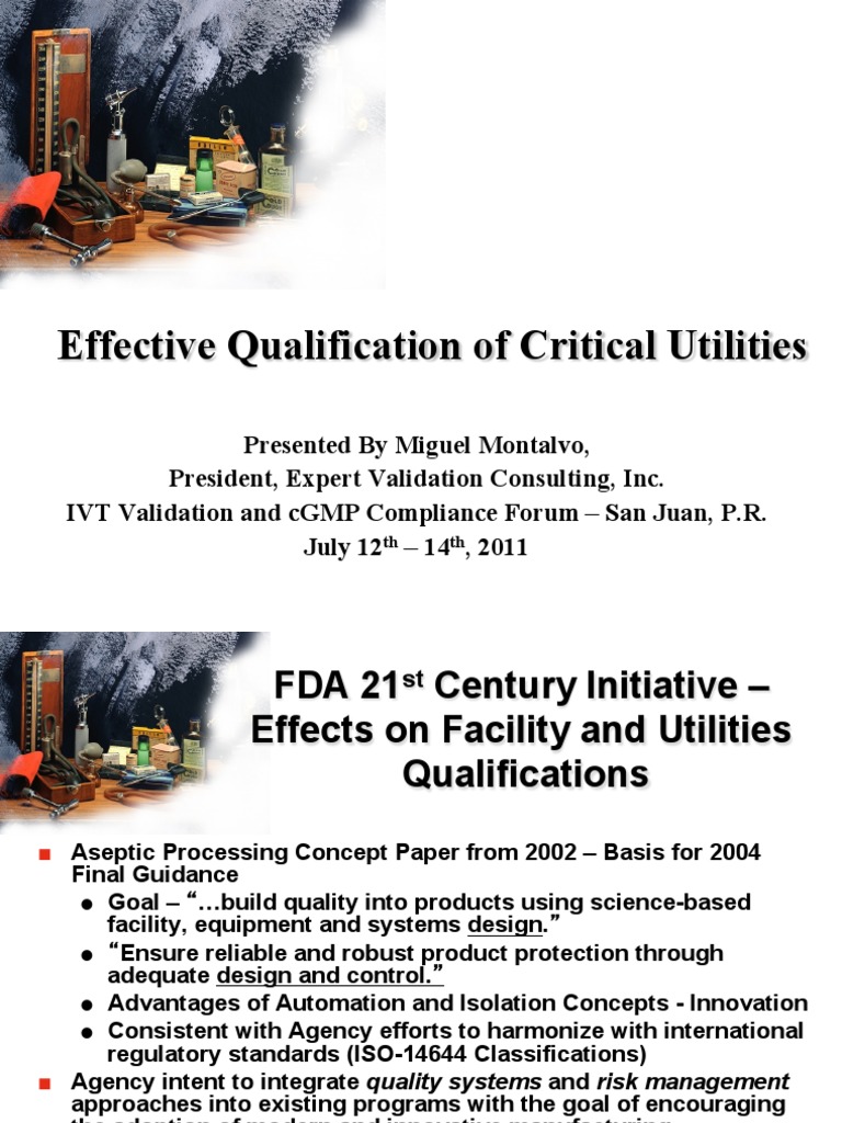 Effective Qualification of Critical Utilities PDF PDF Verification