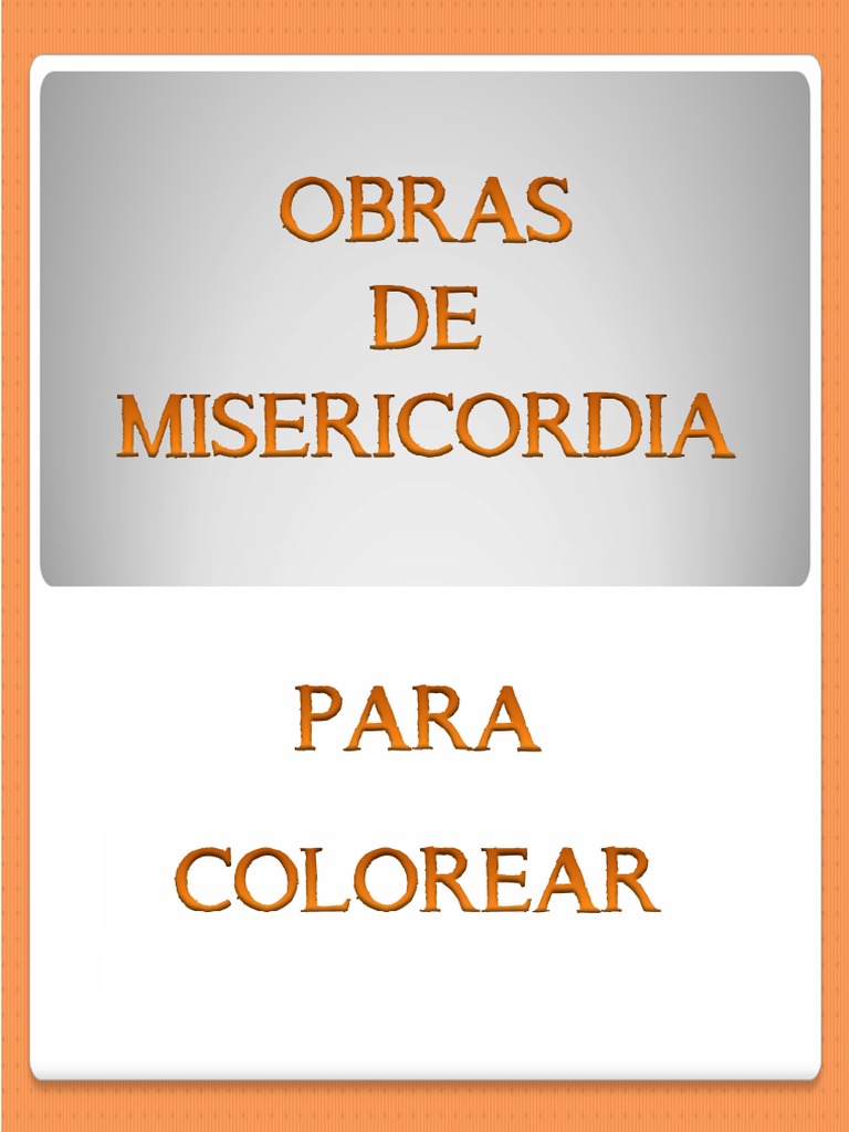 Obras De Misericordia Para Colorear