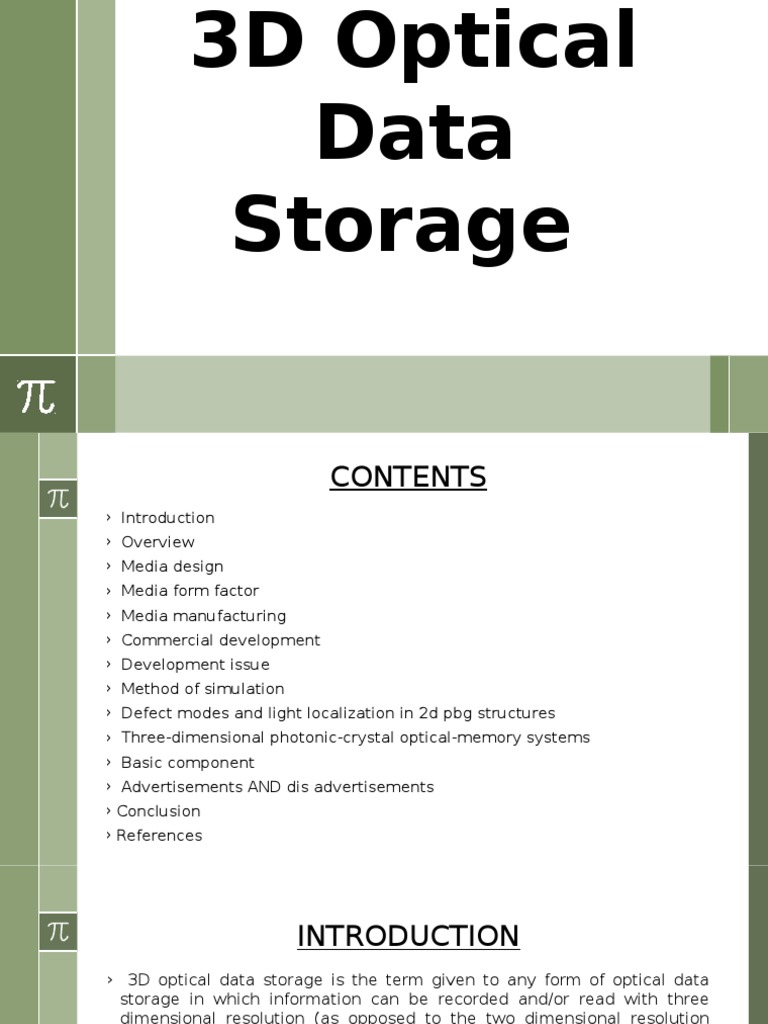 3D Optical Data Storage Overview | PDF | Charge Coupled Device | Optics
