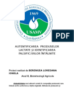 Autentificarea Produselor Lactate Și Identificarea Falsificărilor Întâlnite