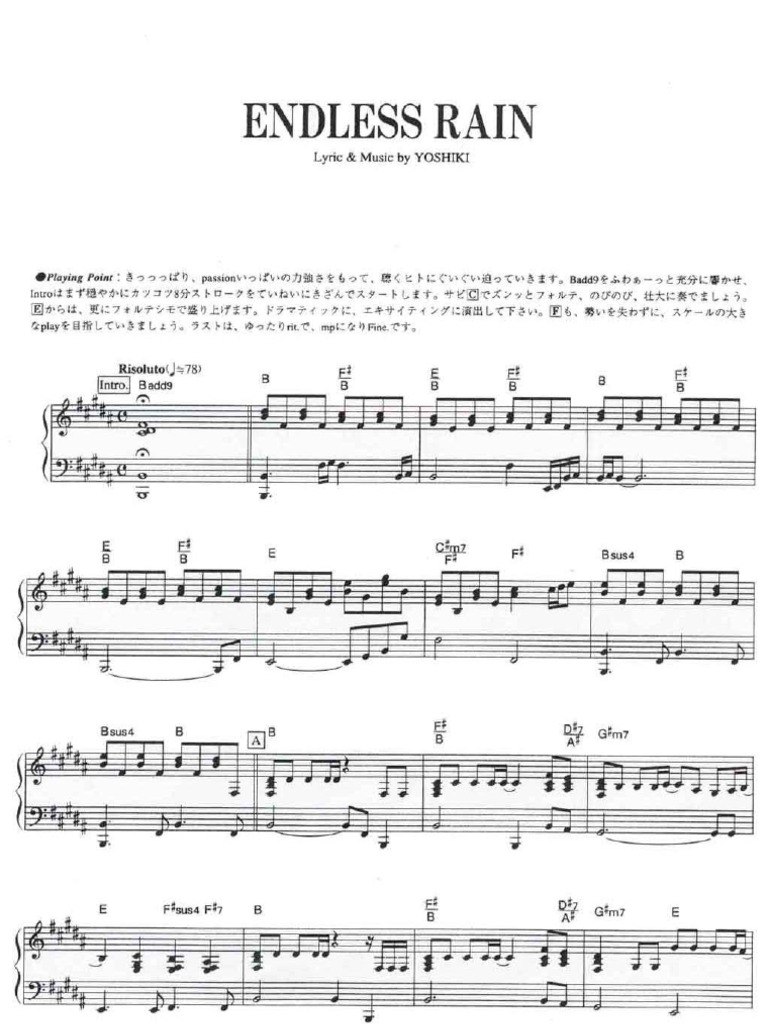 超希少 廃盤 X JAPAN ENDLESS RAIN 楽譜-