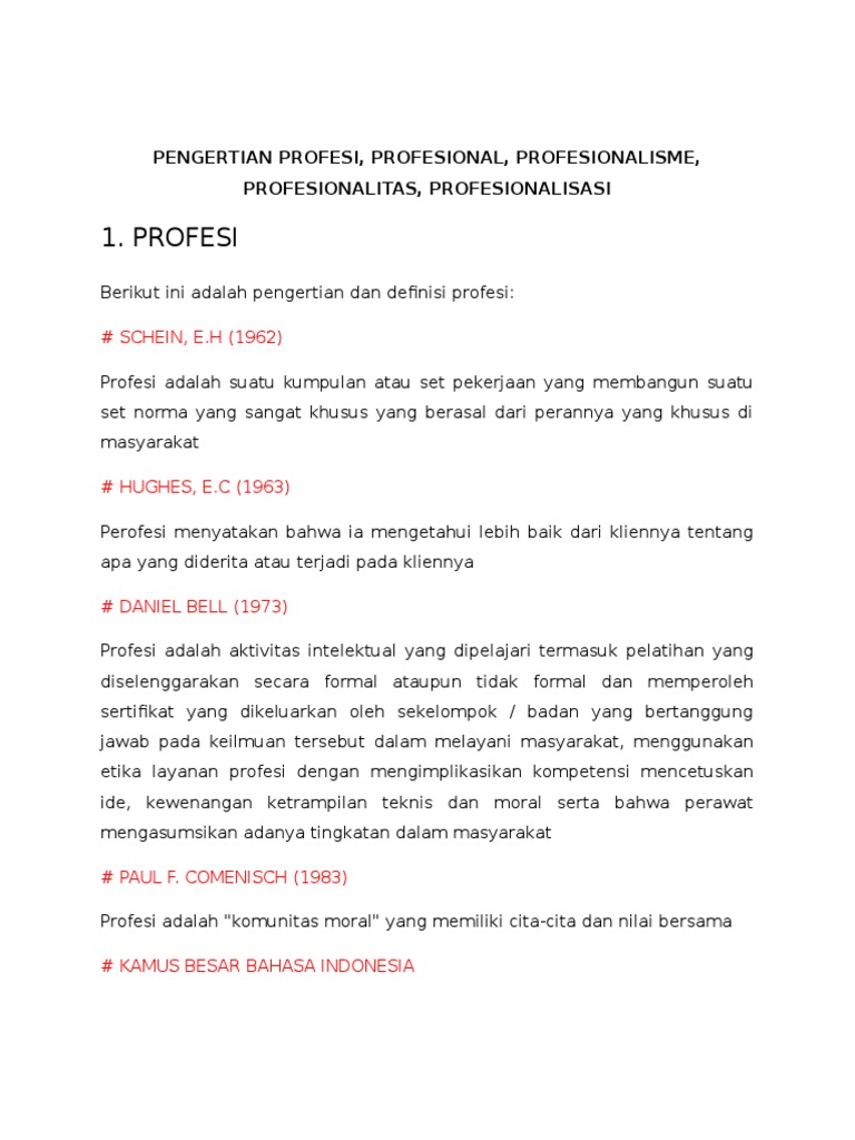 Pengertian Profesi Pdf