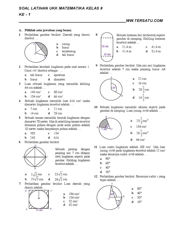 Soal Dan Pembahasan Matematika Kls 8 Smesterb 2 K 13