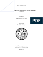 Investigation of tests for yarn failure in dynamic and static conditions