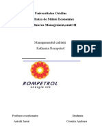 Rompetrol Proiect Calitate