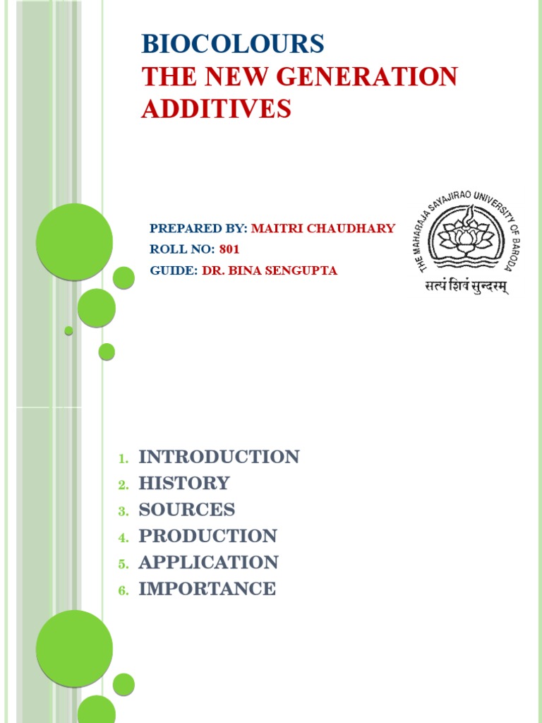 Biocolours: Natural Colorants Overview | PDF | Dye | Foods