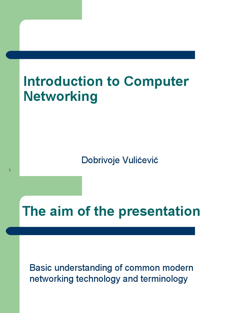 Introduction To Computer Networking: Dobrivoje Vulićević | PDF