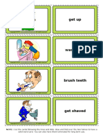 Daily Routines Esl Vocabulary Game Cards For Kids