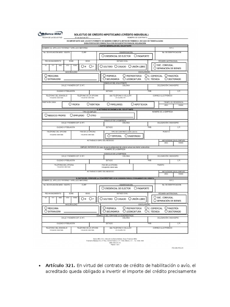 Contrato de Credito Propiedad Pagos