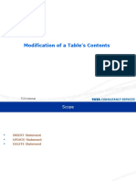 Modification of A Table's Contents: TCS Internal