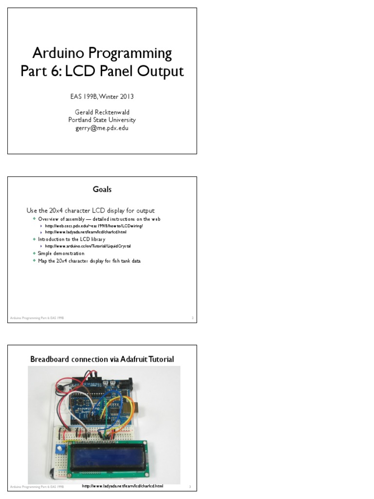 Arduino LCD Display Tutorial | PDF | Programming Paradigms | Object ...