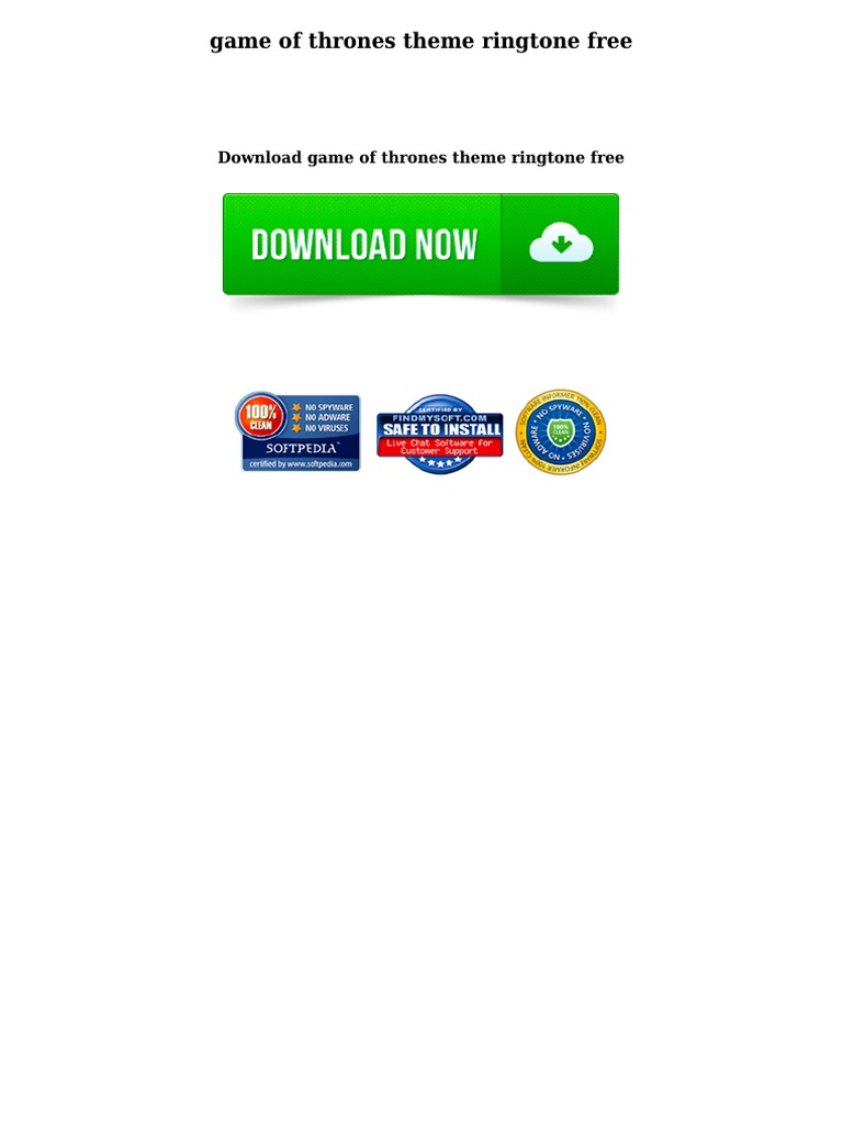 Game Of Thrones Theme Ringtone Free Pdf