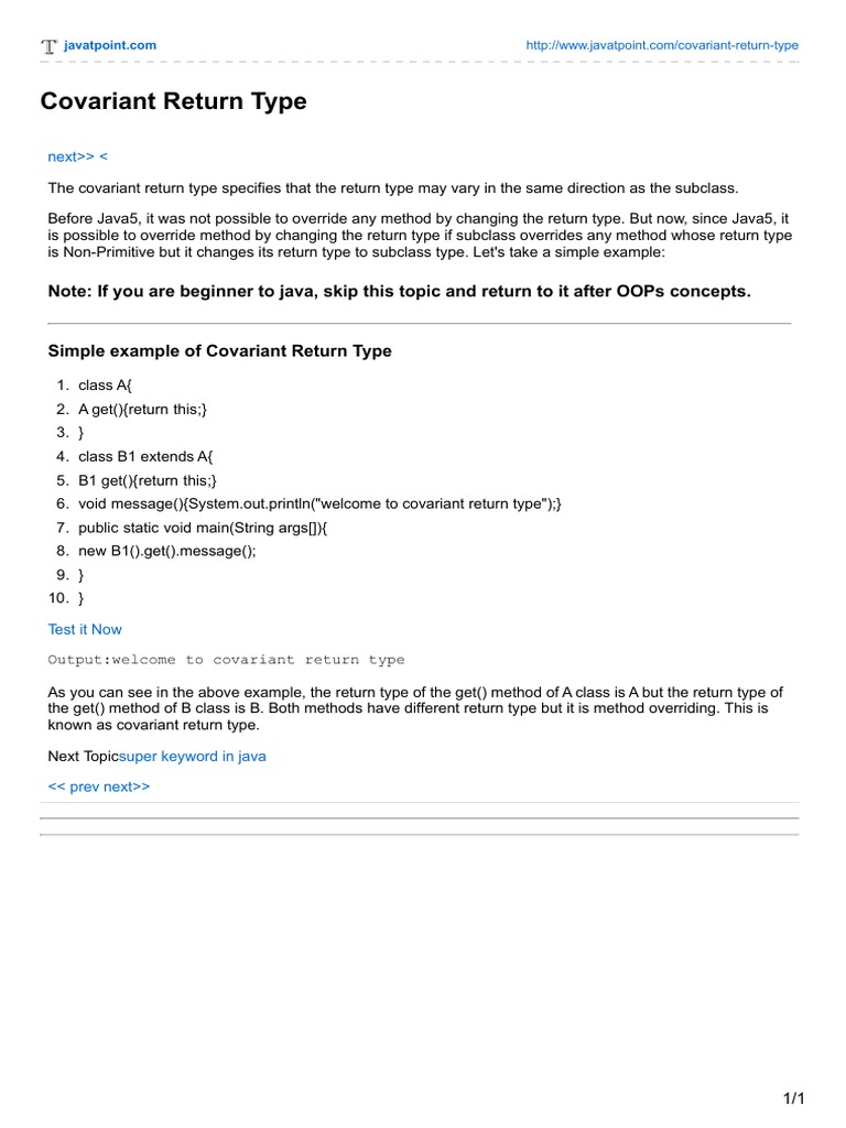 Covariant Return Type | PDF