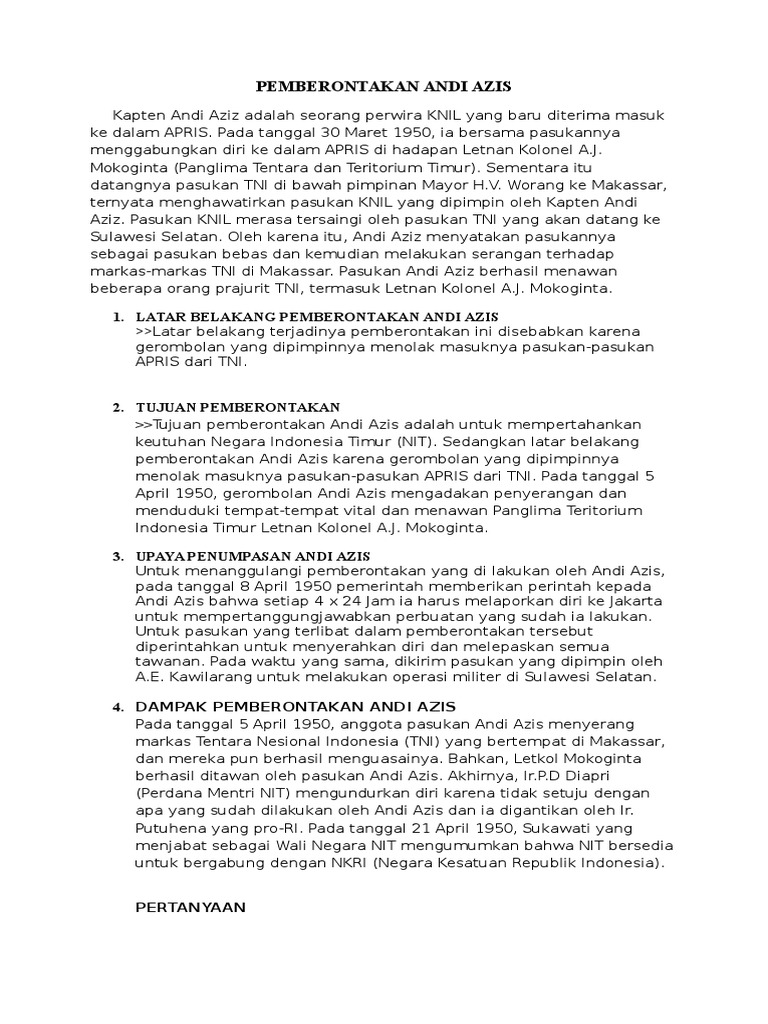 Pemberontakan Andi Azis