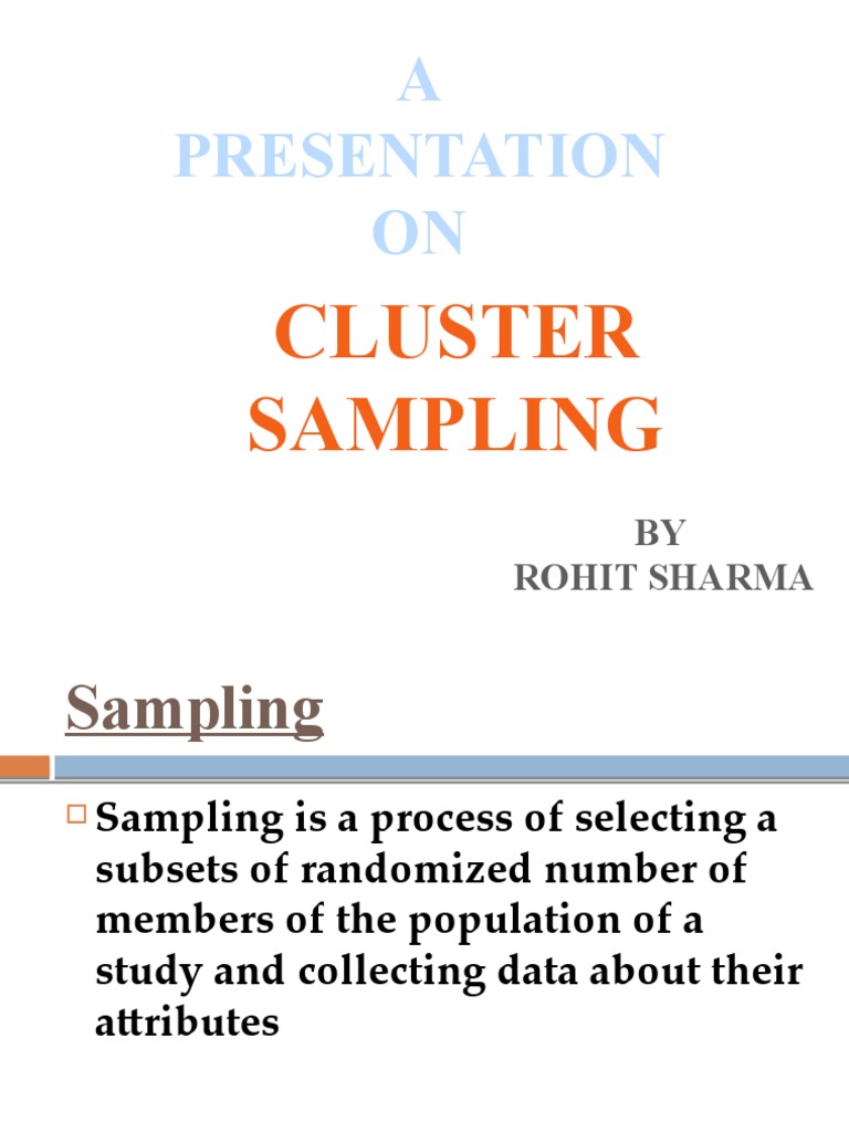 Cluster Sampling Techniques Explained | PDF