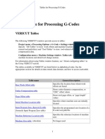 Tables For Processing Gcodes