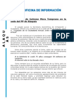 Nota de Prensa Gotzone. Conferencia Alaquàs