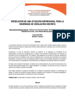 Modelacion de Una Situacion Empresarial Para La Enseñanza de Simulacion Discreta