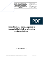 Procedimiento JAMSA imparcialidad confidencialidad