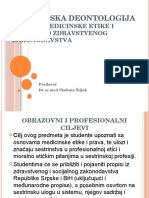PR 1 - Medicinska Deontologija Cilj I Sadrzaj Predmeta