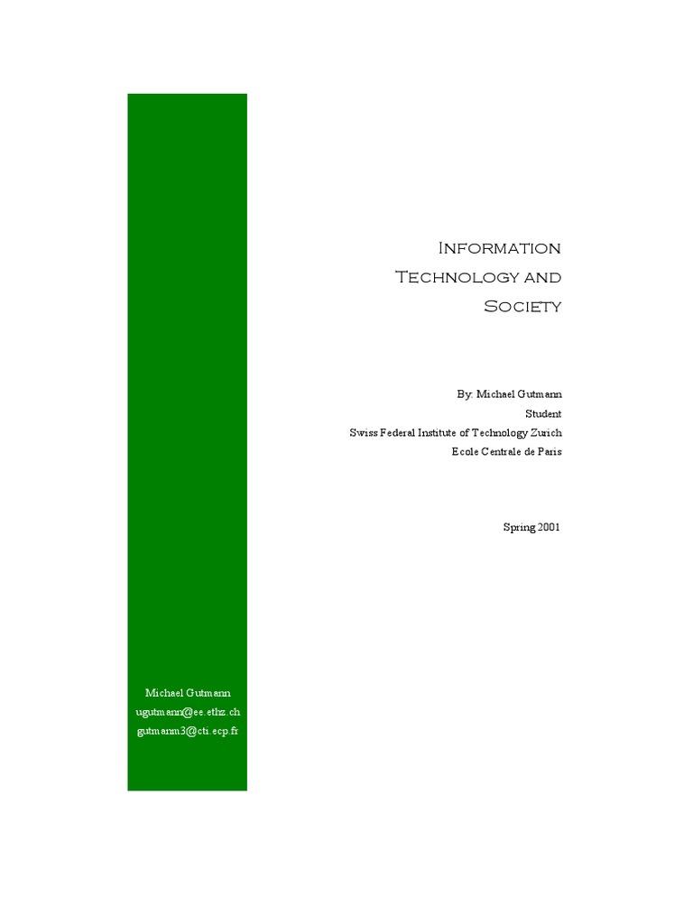 Impact of Information Technology on Society | PDF | Digitizing | Data
