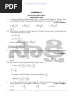 Kinematics: Previous Eamcet Bits