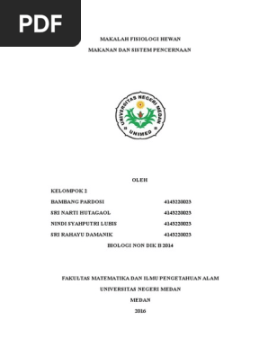 Makalah Fisiologi Hwan Makanan Dan Sistem Pencernaan Pada
