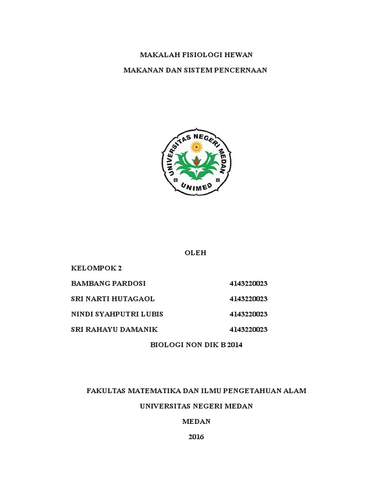  Makalah  Fisiologi Hwan Makanan dan  Sistem Pencernaan pada 