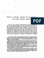 Sobre La Analogia. Sintesis Del Pensamiento Del Padre Ramirez, FR Alejandro Del Cura OP