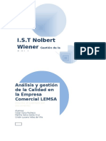 Análisis y Gestión de La Calidad en La Empresa Comercial LEMSA